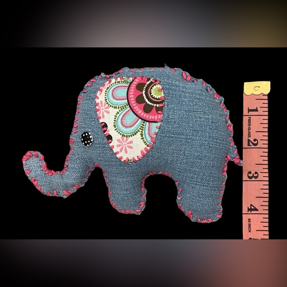 Handcrafted Denim Elephant Plush - Picture 3 of 5